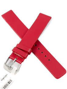 Skórzany pasek do zegarka LAVVU LSCUR16, 16 mm, Czerwony