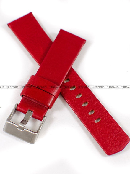 Skórzany pasek do zegarka Tekla PT48.22.4, 22 mm, Czerwony