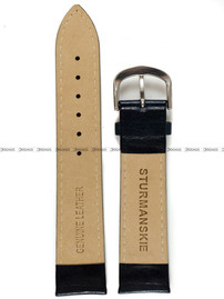Skórzany pasek do zegarka Sturmanskie Sputnik 681, 20 mm, Czarny