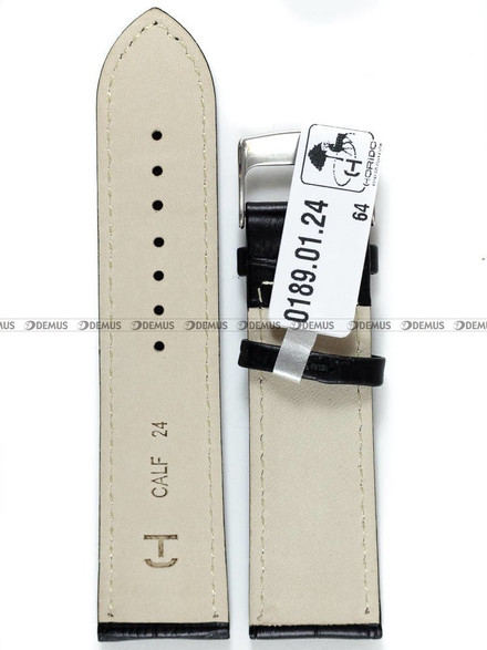Skórzany pasek do zegarka Horido 0189.01.24S, 24 mm, Czarny