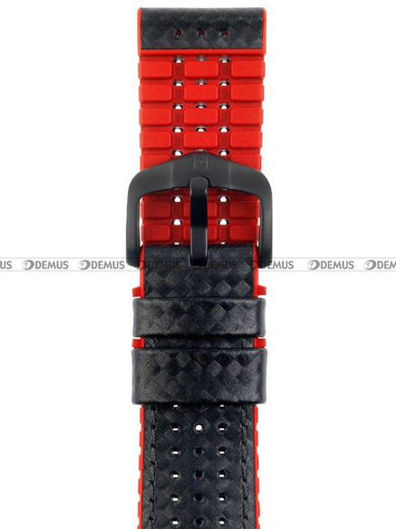 Skórzano-kauczukowy pasek do zegarka Hirsch 0912092050-5-22, 22 mm, Czarny