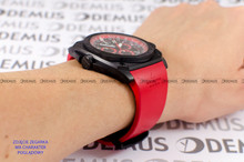 Pasek do zegarka z tworzywa Aviator Aviator-MIG-29-SMT-M.2.30-czerwony-mato, 30 mm, Czerwony