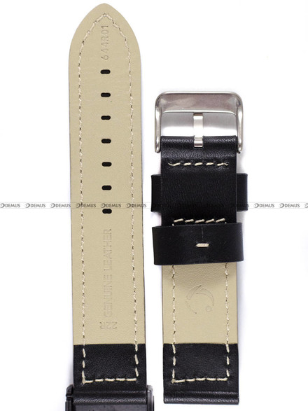 Skórzany pasek do zegarka Condor 644R.01.22.W, 22 mm, Czarny