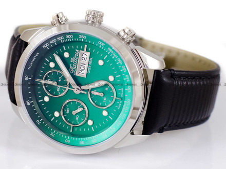 Zegarek Męski Balticus Grey Seal III Chrono - zielony - Dwa paski i bransoleta w zestawie