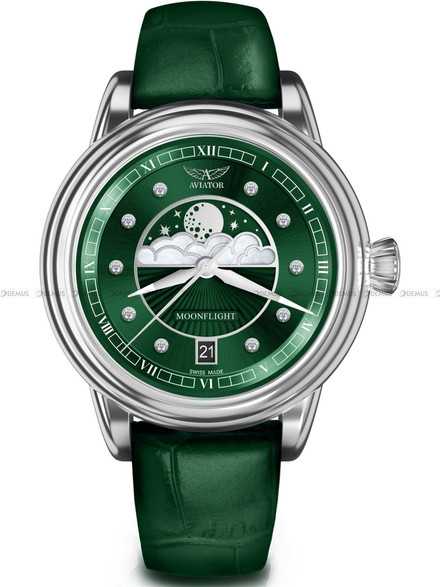 Zegarek Damski Aviator Douglas MoonFlight Diamonds Edition V.1.33.0.390.4 PL - Polska Edycja - Limitowana Edycja