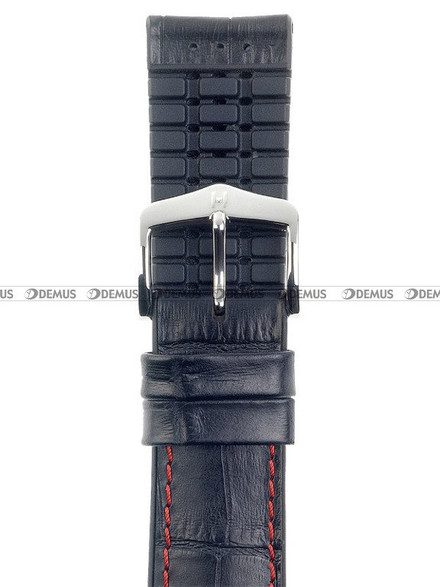 Skórzano-kauczukowy pasek do zegarka Hirsch 00925128052-2-20, 20 mm, Czarny