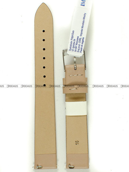 Skórzany pasek do zegarka Morellato A01X5200875026CR16, 16 mm, Beżowy