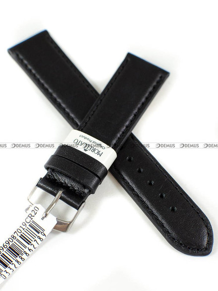 Skórzany pasek do zegarka Morellato A01X0969087019CR20, 20 mm, Czarny