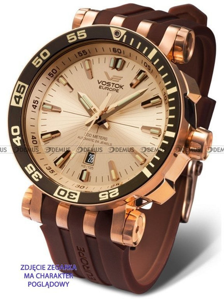 Silikonowy pasek do zegarka Vostok Energia B281, 20 mm, Brązowy
