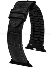 Pasek skórzano-kauczukowy z adapterem do Apple Watch - Hirsch Paul 0925028050AD-5-22 - 22 mm - Zestaw