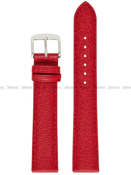 Pasek skórzany do zegarka - Rochet Buffalo 5020605 - 18 mm - Czerwony