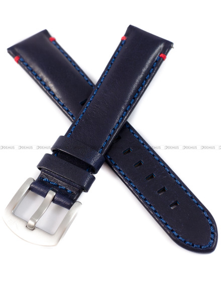 Pasek skórzany niebieski do zegarka Vostok Europe N-1 Rocket NH35A-125A748 - 20 mm