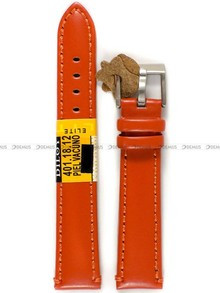 Skórzany pasek do zegarka Diloy 401.18.12, 18 mm, Brązowy, Pomarańczowy
