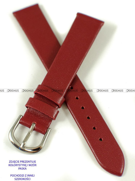 Skórzany pasek do zegarka Pacific W36L.18.4, 18 mm, Czerwony