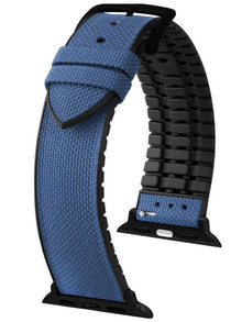 Pasek metariałowo-kauczukowy z adapterem do Apple Watch - Hirsch Arne 0925090080AD-5-20 - 20 mm - zestaw