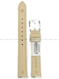 Pasek skórzany do zegarka - Rochet New York by Night 3411470XS - 14 mm - Beżowy