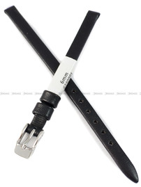 Pasek skórzany do zegarka - Rochet Trendy 6340001 - 6 mm - Czarny