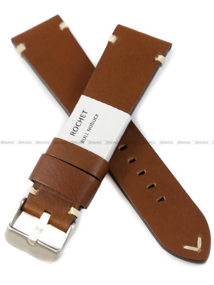 Pasek skórzany do zegarka - Rochet Harrison 7442203ST13 - 22 mm - Brązowy