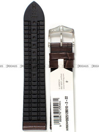 Skórzano-kauczukowy pasek do zegarka Hirsch 0925128010-2-22, 22 mm, Brązowy