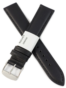 Pasek skórzany do zegarka - Rochet Miami 5411801ST - 18 mm - Czarny