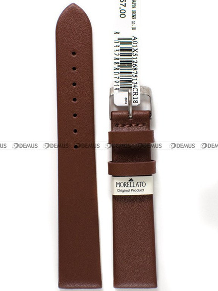 Skórzany pasek do zegarka Morellato A01X5126875134CR18, 18 mm, Brązowy