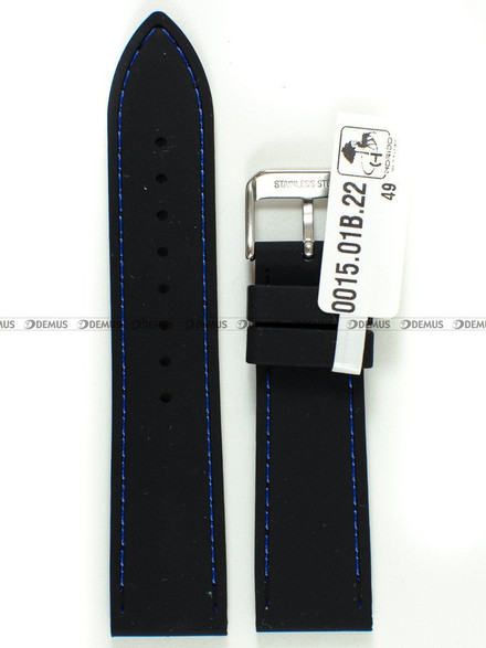 Silikonowy pasek do zegarka Horido 0015.01B.22S, 22 mm, Czarny