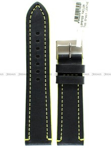 Skórzany pasek do zegarka LAVVU LSPBY22, 22 mm, Czarny