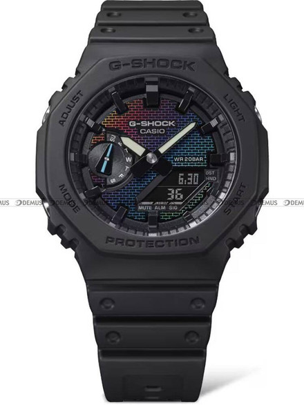 G-SHOCK Carbon Core Guard Rainbow Brick Wall GA 2100RW 1AER Zegarek Męski