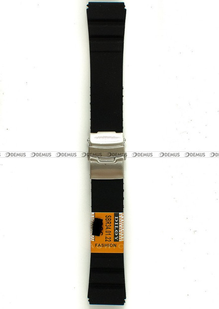 Poliuretanowy pasek do zegarka Diloy SBR34.22.1, 22 mm, Czarny