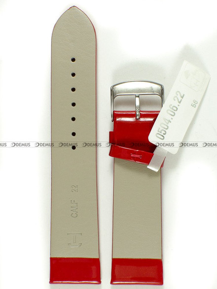 Skórzany pasek do zegarka Horido 0504.06.22S, 22 mm, Czerwony