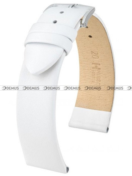 Skórzany pasek do zegarka Hirsch 03702000-2-22, 22 mm, Biały