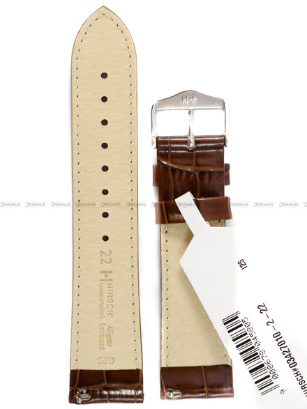 Skórzany pasek do zegarka Hirsch 03427010-2-22, 22 mm, Brązowy
