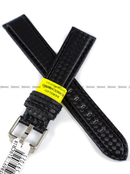 Skórzany pasek do zegarka Morellato A01U3586977819CR18, 18 mm, Czarny