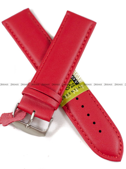 Skórzany pasek do zegarka Diloy 302EL.24.6, 24 mm, Czerwony