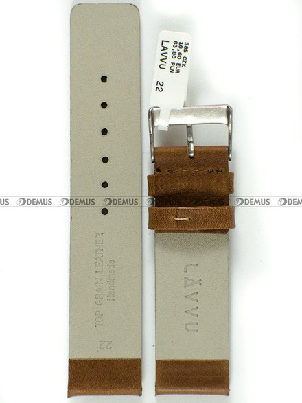 Skórzany pasek do zegarka LAVVU LSCUE22, 22 mm, Brązowy