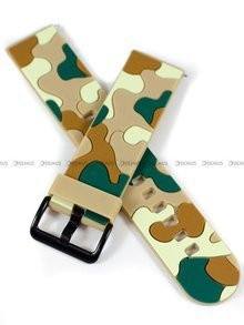 Silikonowy pasek do zegarka Demus PGS1.22.2.3, 22 mm, Brązowy, Zielony