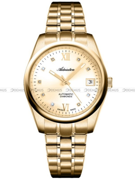 Zegarek Damski Automatyczny z Diamentami Adriatica A3198.1181DA - W zestawie rotomat