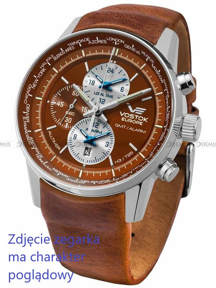 Pasek skórzany do zegarka Vostok Europe Limousine Gaz-14 YM26-565A292 - 23 mm