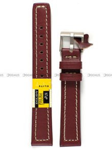 Skórzany pasek do zegarka Diloy P353.18.4, 18 mm, Bordowy