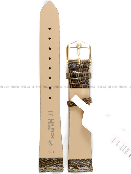 Pasek skórzany z jaszczurki do zegarka - Hirsch Lizard 01766010-1-17 - 17 mm