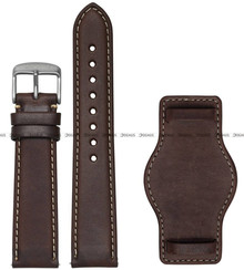 Pasek skórzany z podkładką do zegarka Hanhart 417 ES oraz PIONEER Preventor HD12 39 mm - 20 mm