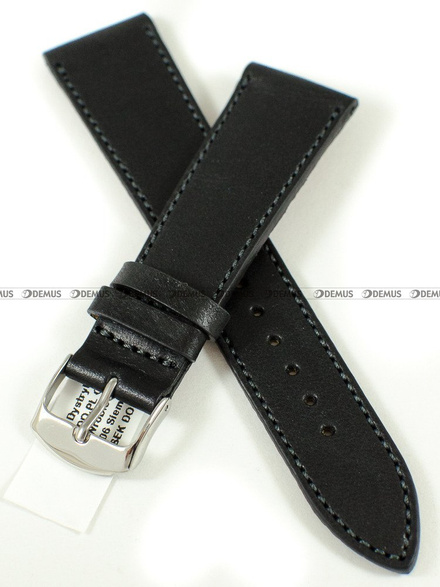 Skórzany pasek do zegarka Horido 9407.01.22S, 22 mm, Czarny