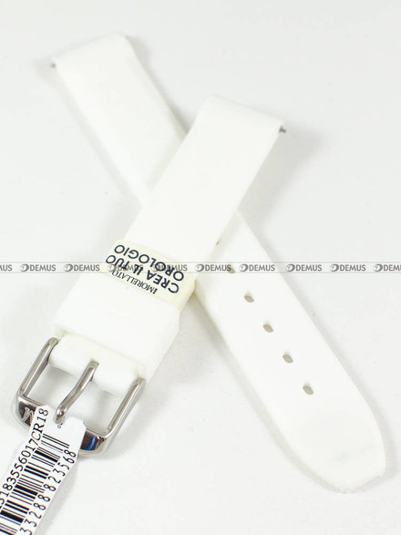 Poliuretanowy pasek do zegarka Morellato A01X5183556017CR18, 18 mm, Biały