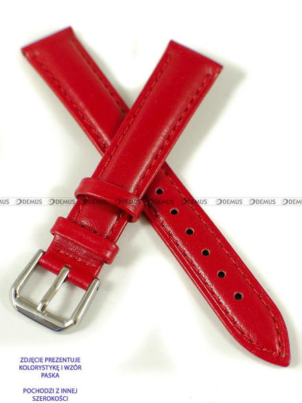 Skórzany pasek do zegarka Pacific W94.18.4.4, 18 mm, Czerwony