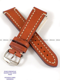 Skórzany pasek do zegarka Hirsch 10900270-2-24, 24 mm, Brązowy