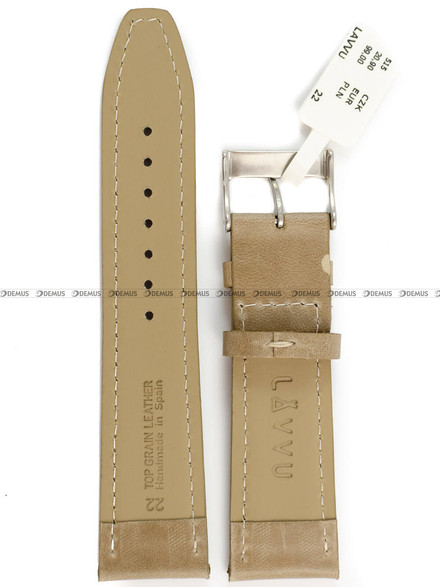 Skórzany pasek do zegarka LAVVU LSKUF22, 22 mm, Brązowy