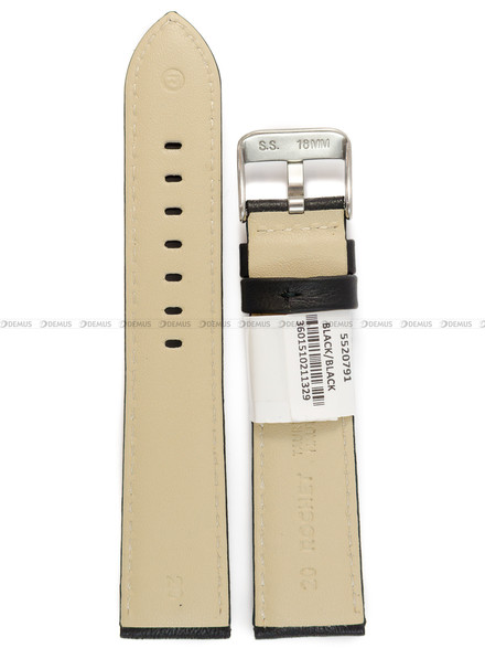 Pasek skórzany do zegarka - Rochet Aviator 5520791 - 20 mm - Czarny