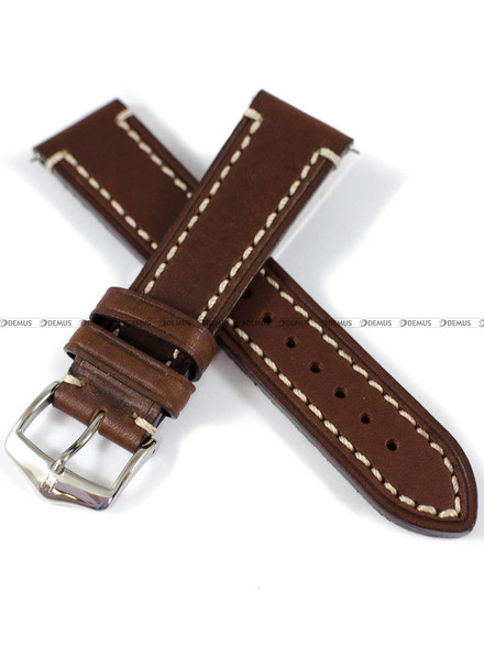 Skórzany pasek do zegarka Hirsch 10900210-2-22, 22 mm, Brązowy