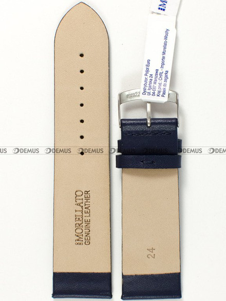 Skórzany pasek do zegarka Morellato A01X5126875062CR24, 24 mm, Niebieski