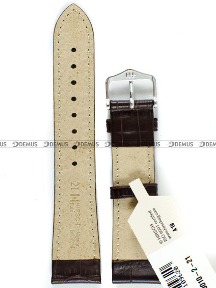Skórzany pasek do zegarka Hirsch 01028010-2-21, 21 mm, Brązowy
